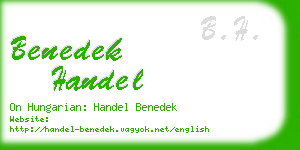 benedek handel business card